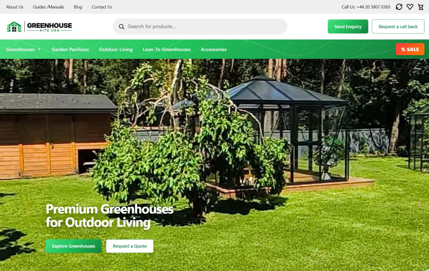 Greenhouse Kits USA veebilehe esitlus
